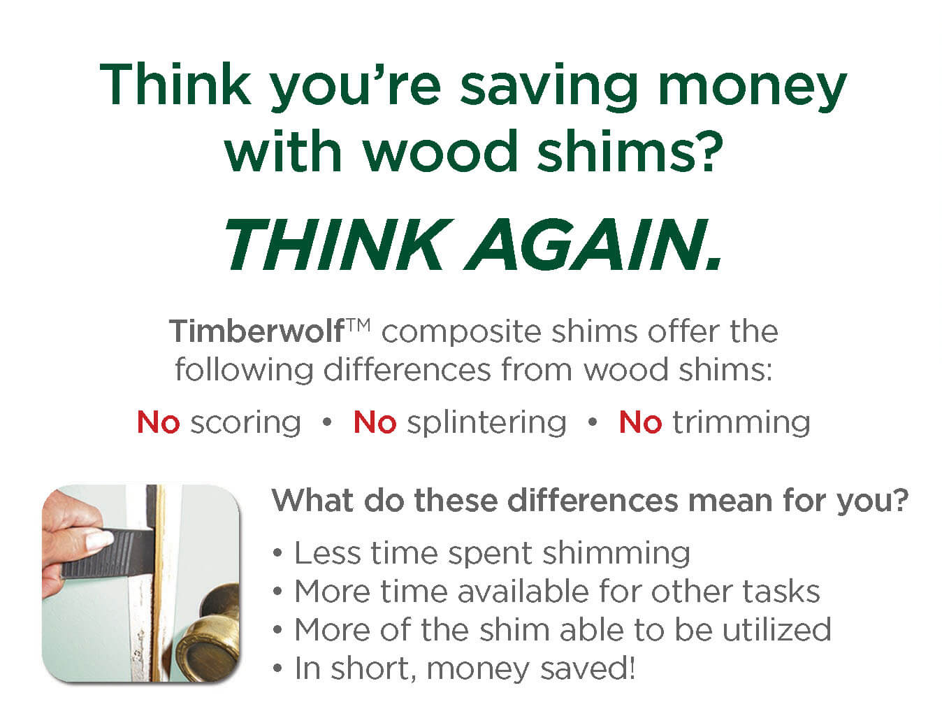 Composite Shims for Home and Construction Timberwolf Shims