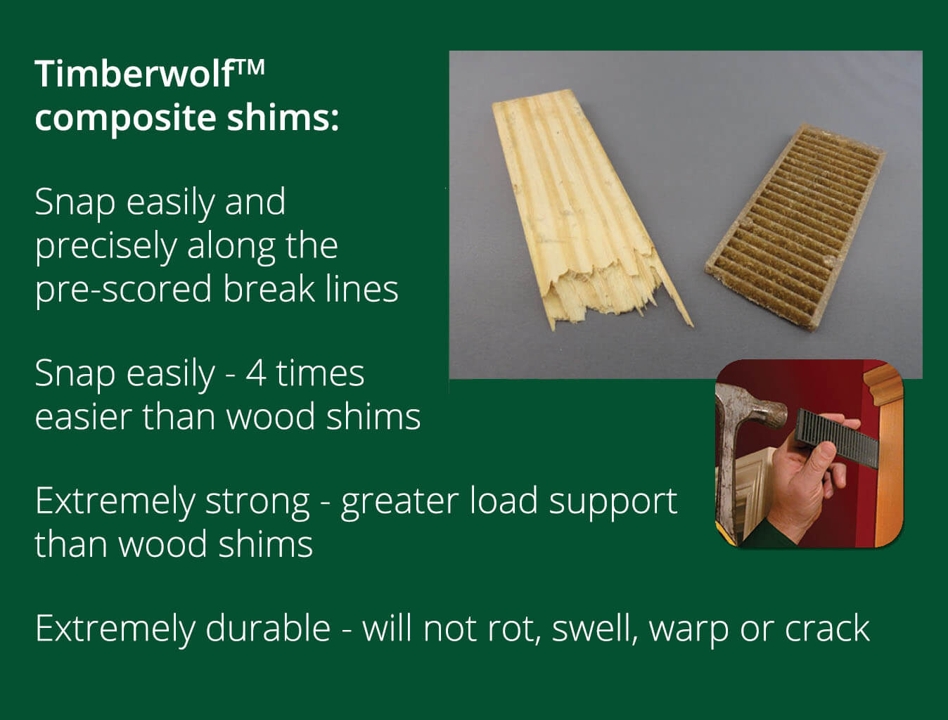Composite Shims for Home and Construction Timberwolf Shims