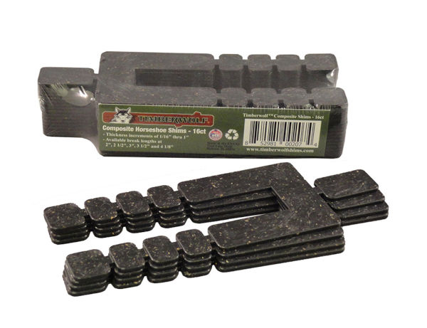 An image showing the Timberwolf Stackable Horseshoe Shim in a bundled package.